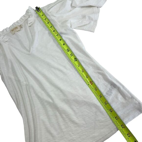 Nation LTD Tierra Flirty Flutter Sleeve Tee in White - Picture 10 of 12